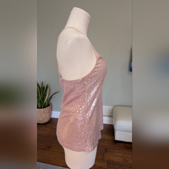 Dynamite Women's Y2K Sequin Pink Camisole Top Size M - Picture 3 of 14